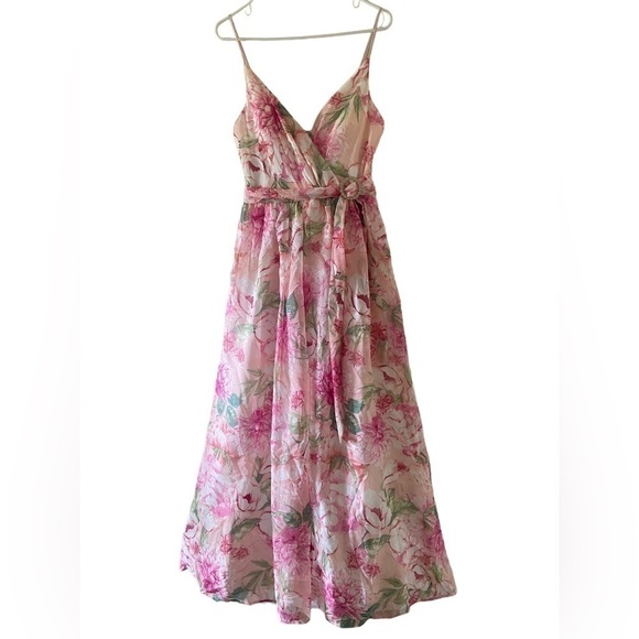 NWT TRIXXI Womens Juniors Floral Glitter Formal Dress - Picture 4 of 12